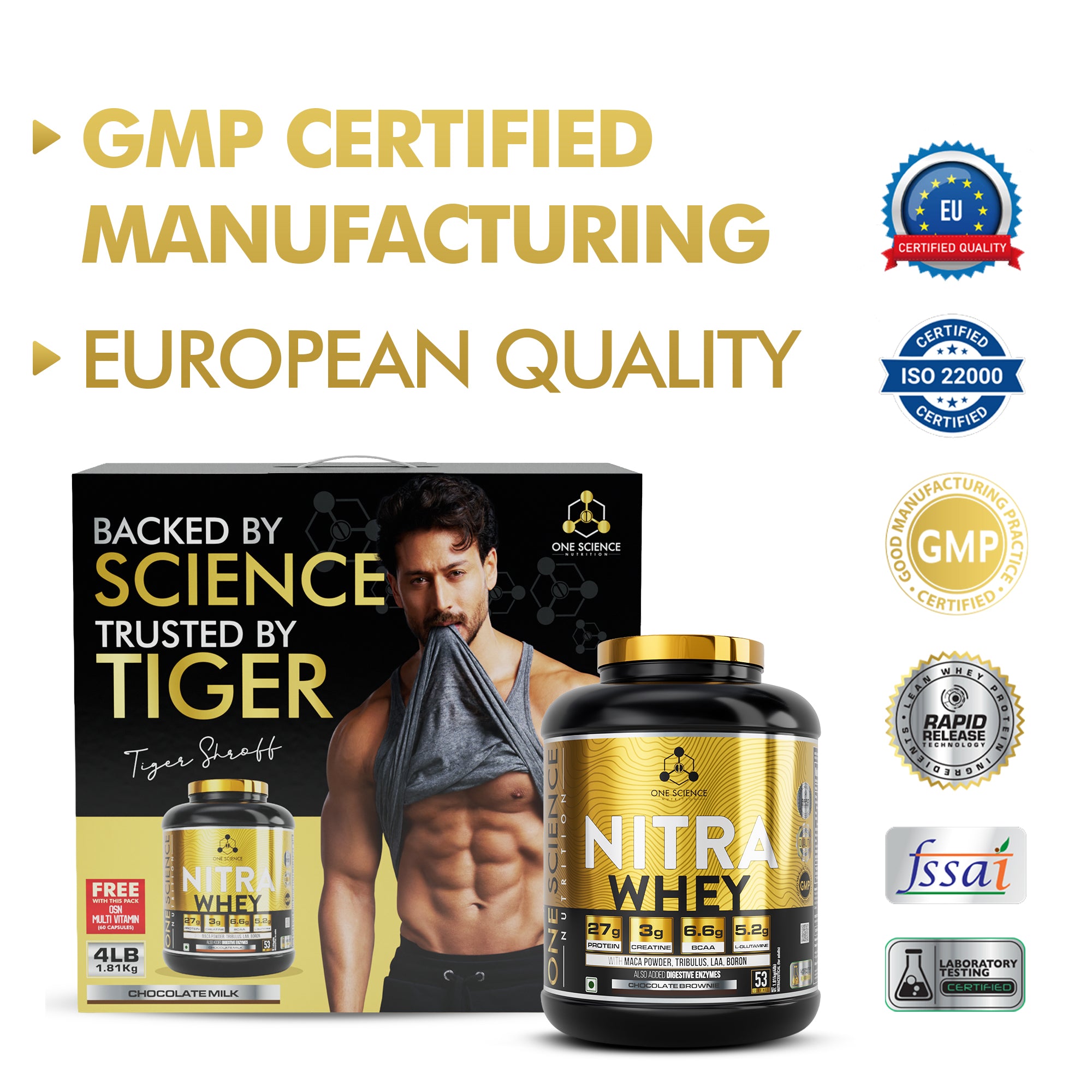 Nitra Whey 4 Lbs + Multivitamin (60 Capsules) - One Science Nutrition (OSN)