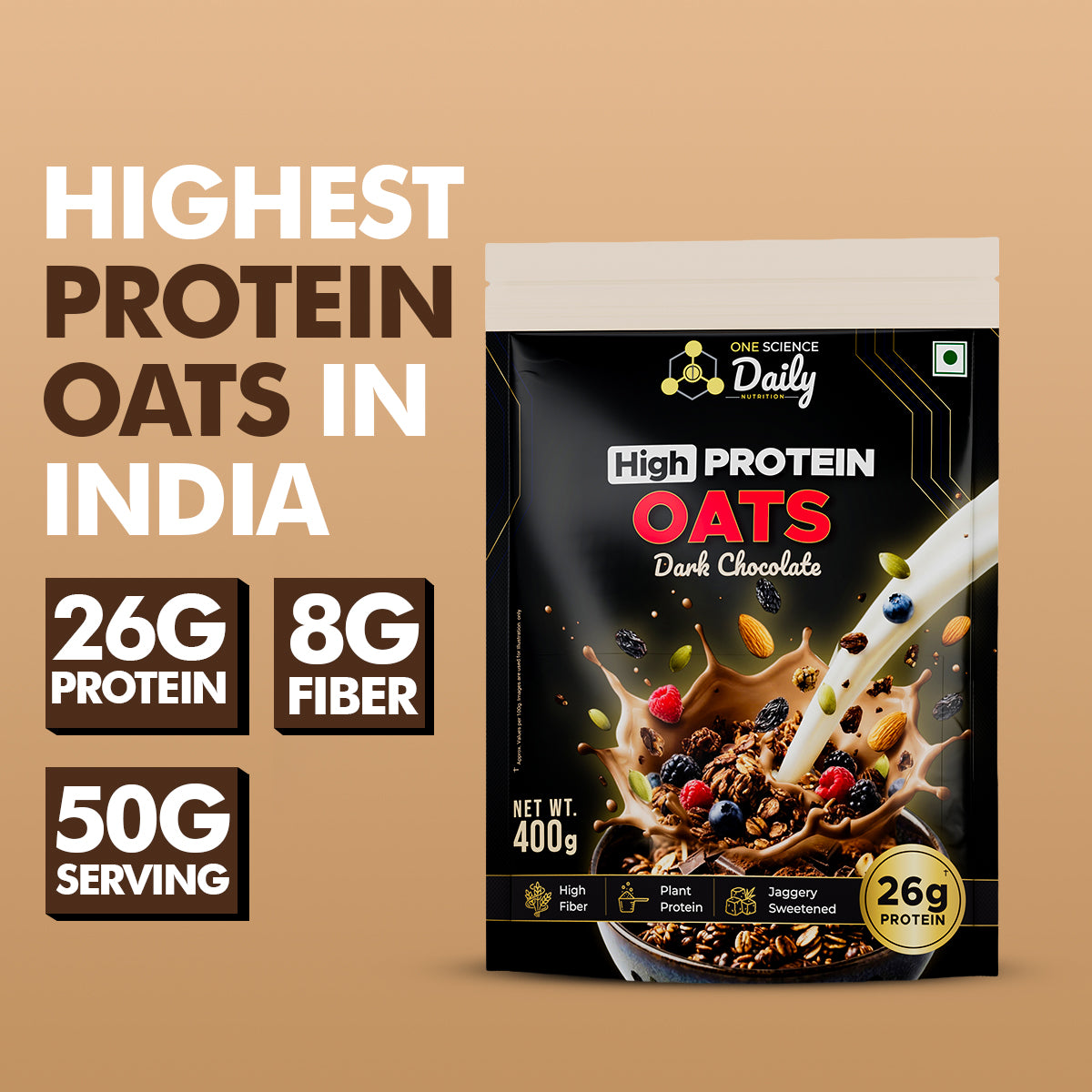 High Protein Oats | Dark Chocolate - One Science Nutrition (OSN)