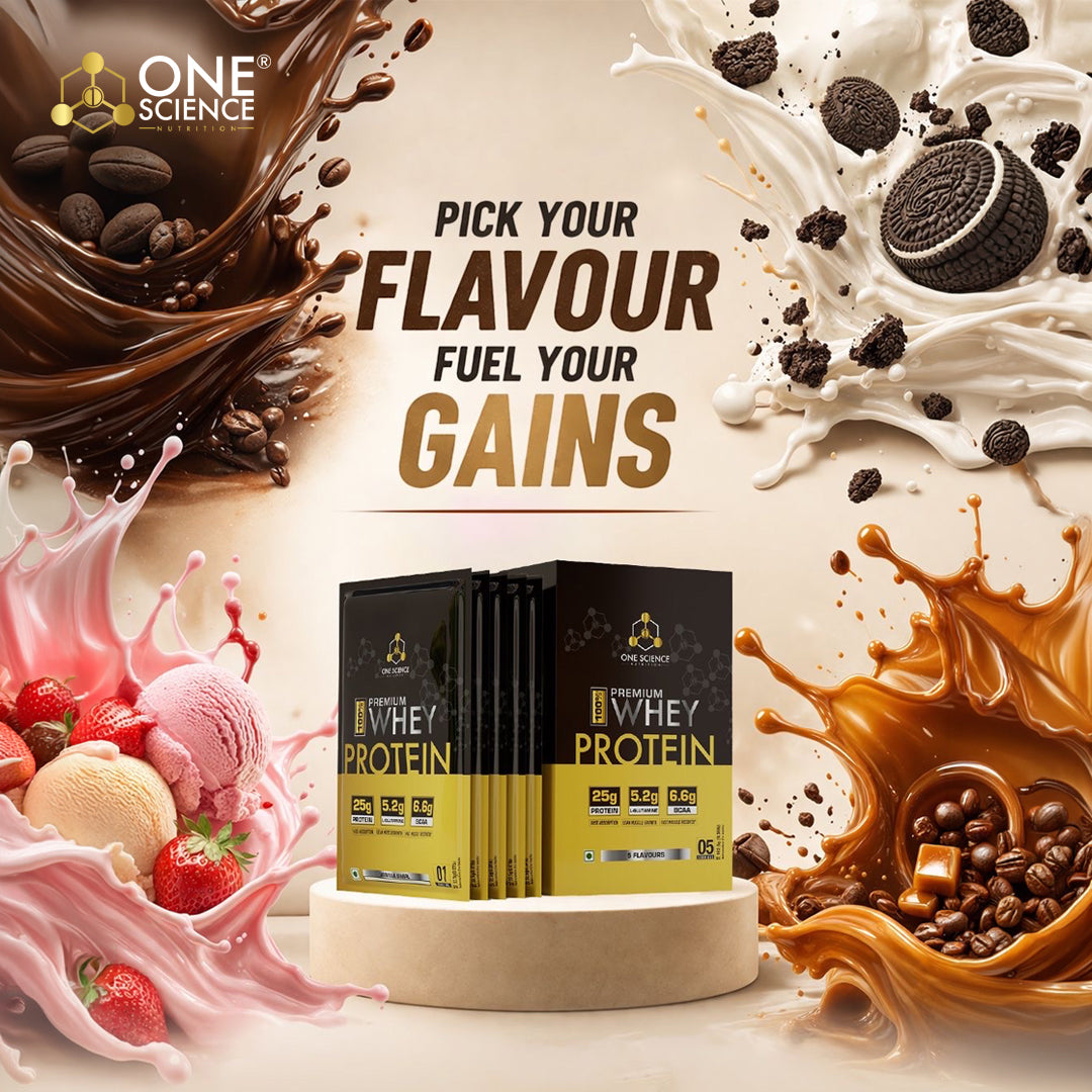 100% Premium Whey Protein Travel Pack Of 5 - One Science Nutrition (OSN)