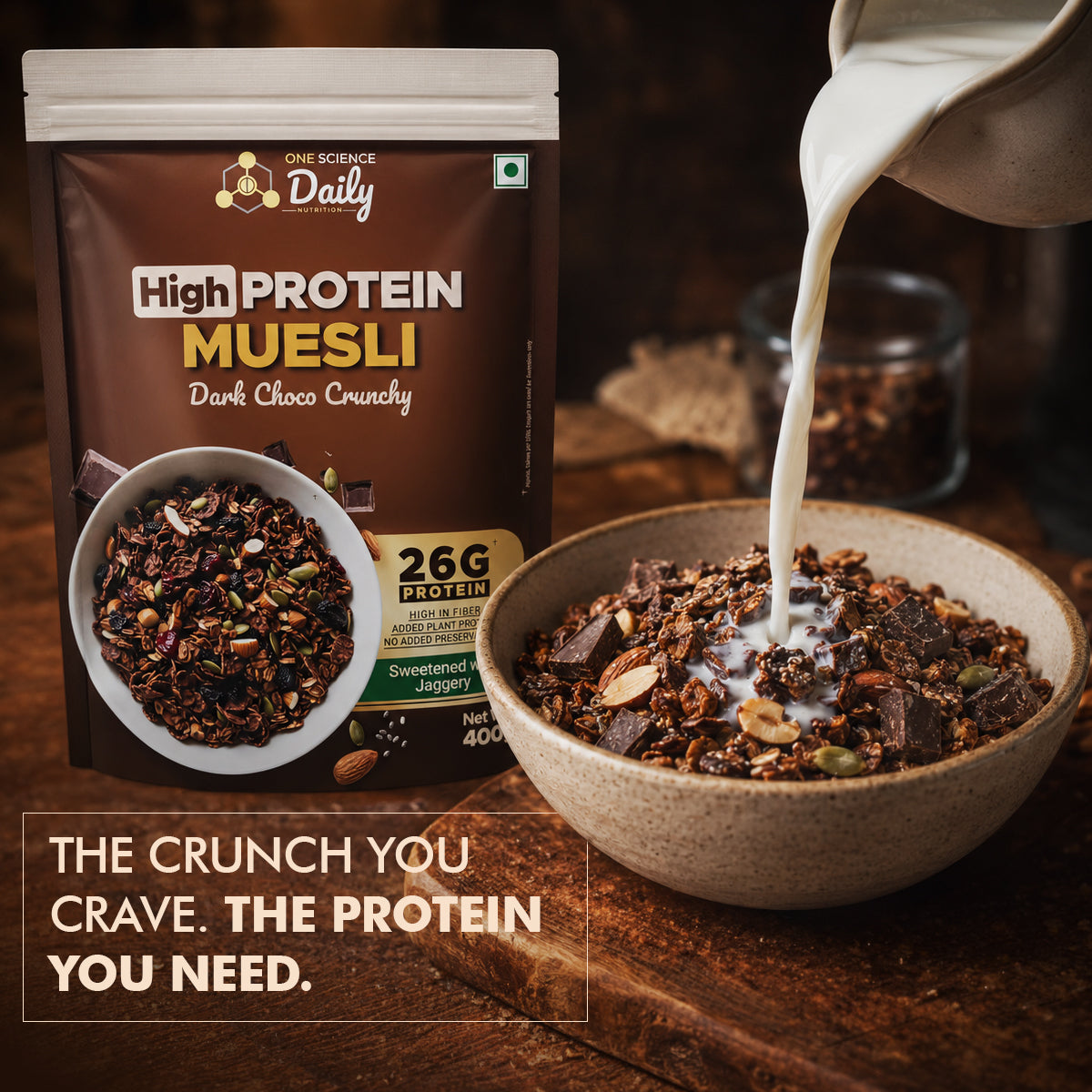 High Protein Muesli | Dark Choco Crunchy - One Science Nutrition (OSN)