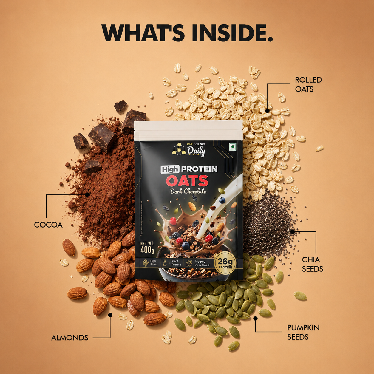 High Protein Oats | Dark Chocolate - One Science Nutrition (OSN)