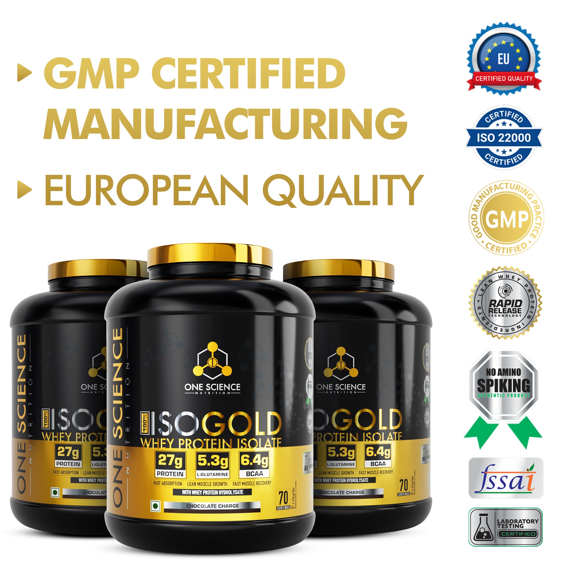 Iso Gold Whey Protein Isolate 5 Lbs + Creatine Matrix 30Sv  + Free Shaker - One Science Nutrition (OSN)