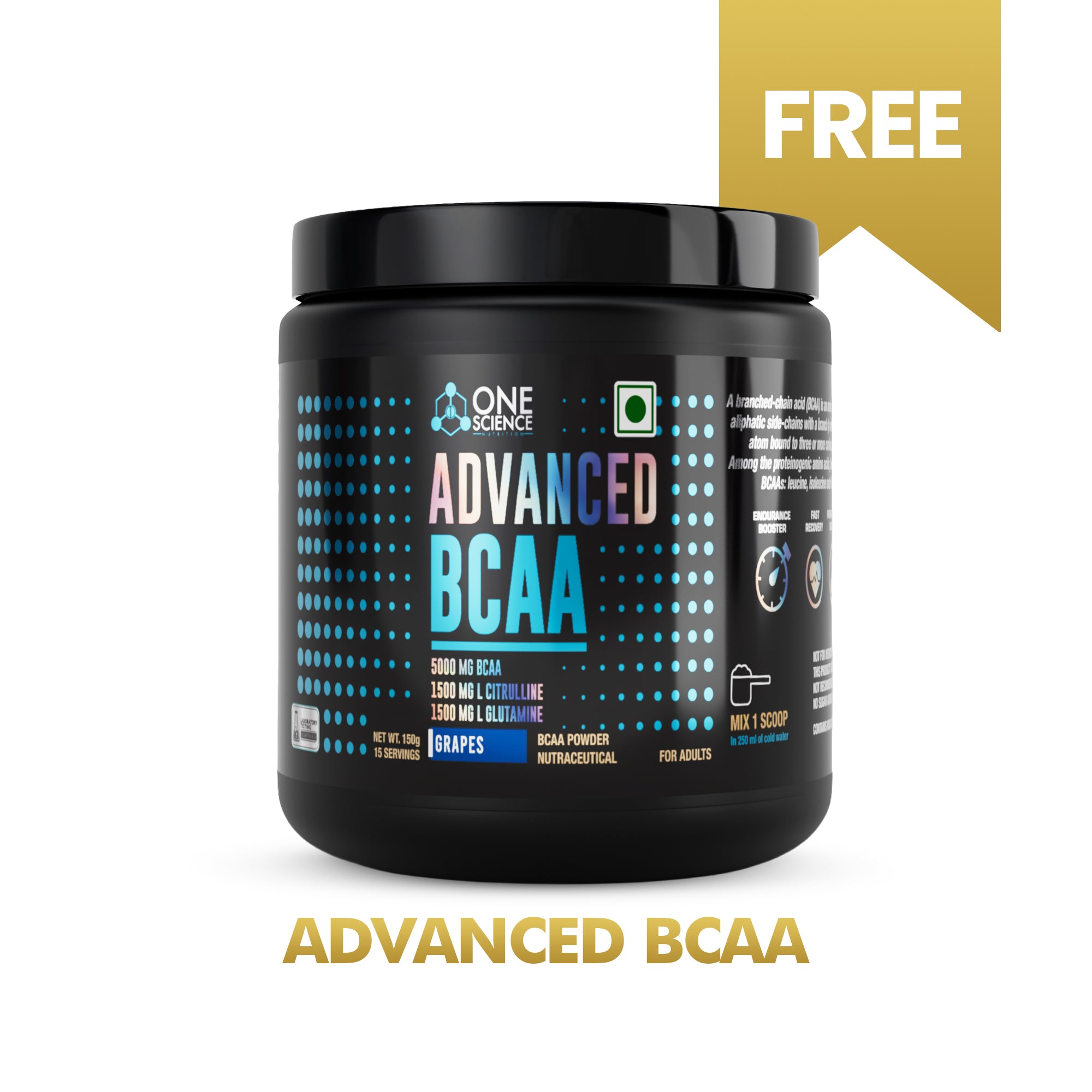 100% Premium Whey Protein 1 Lb + Advanced BCAA 15Sv + Free Shaker - One Science Nutrition (OSN)