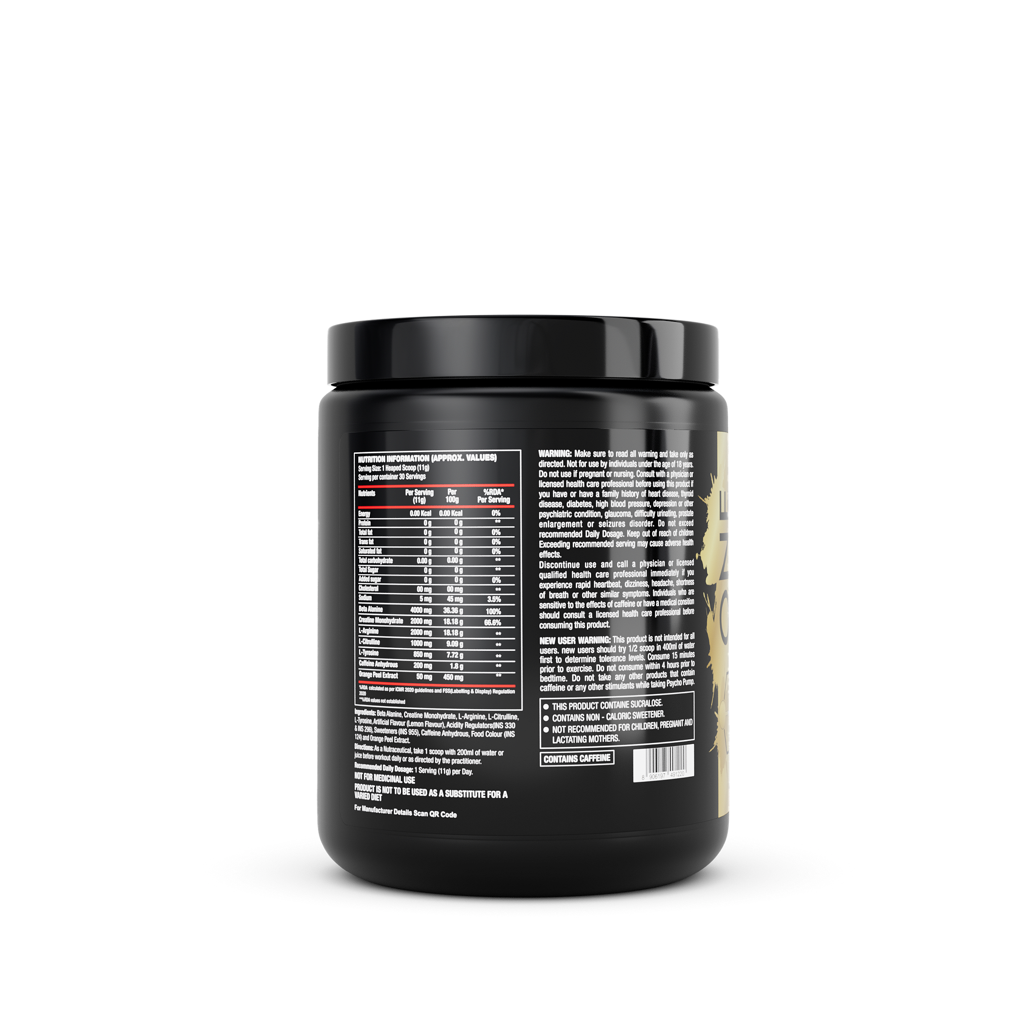 Psycho Pump - Extreme Pre-Workout Formula 330G (30 Sv) + Free Shaker - One Science Nutrition (OSN)
