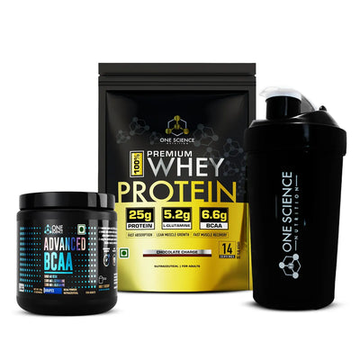 One Science Whey  Protein 1lb + Advanced Bcaa 15sv + Free Shaker
