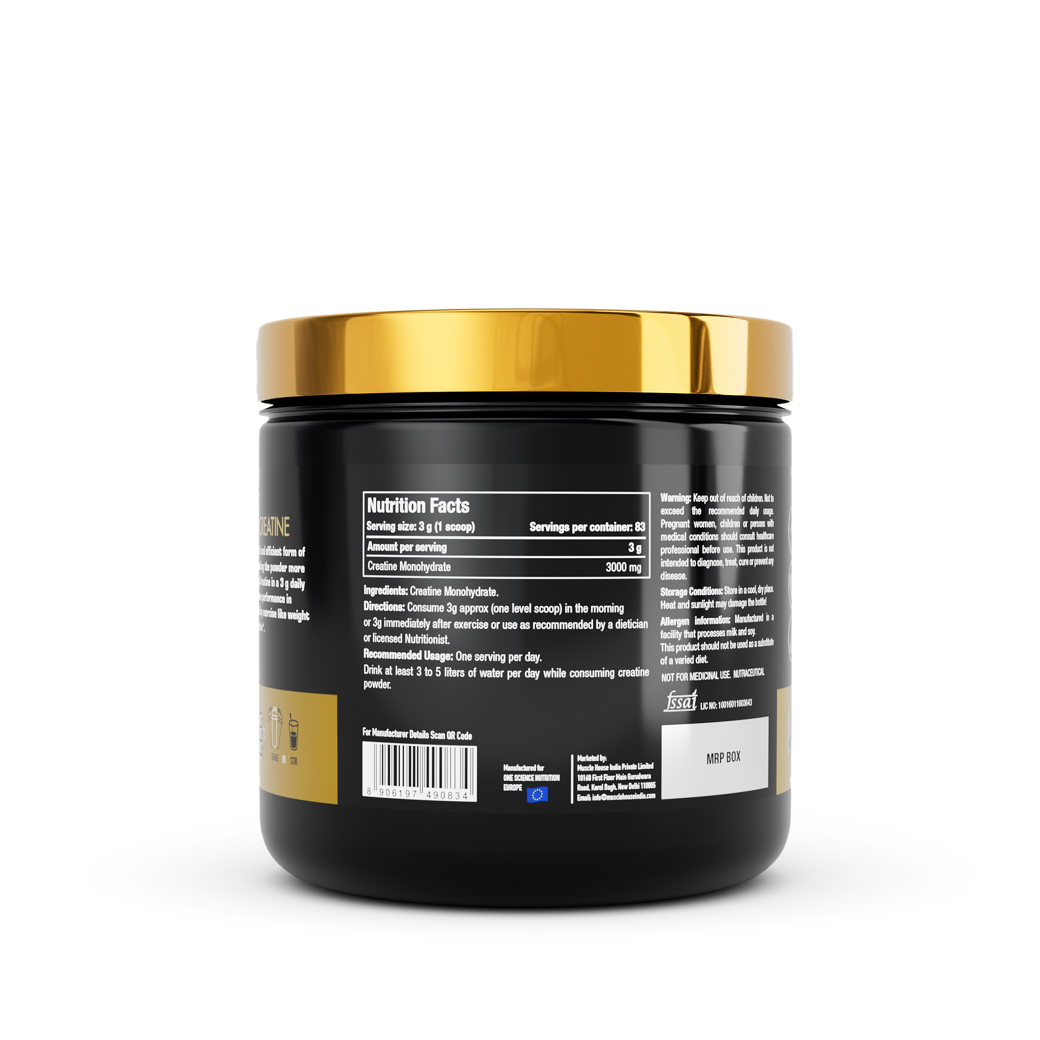 One Science Nutrition(OSN) 100% Micronized Creatine 250g (83sv)