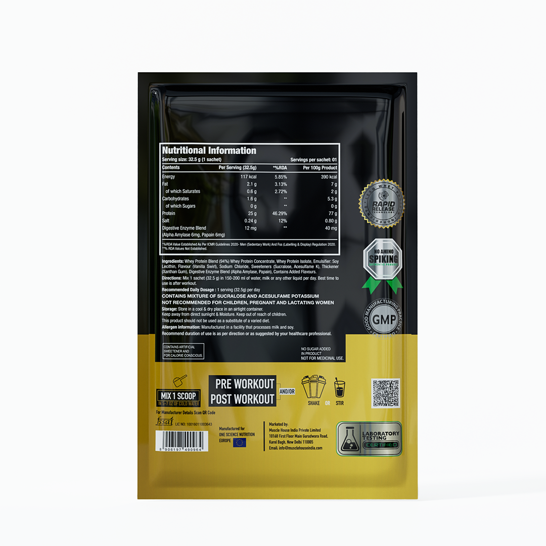 100% Premium Whey Protein Travel Pack Of 5 - One Science Nutrition (OSN)