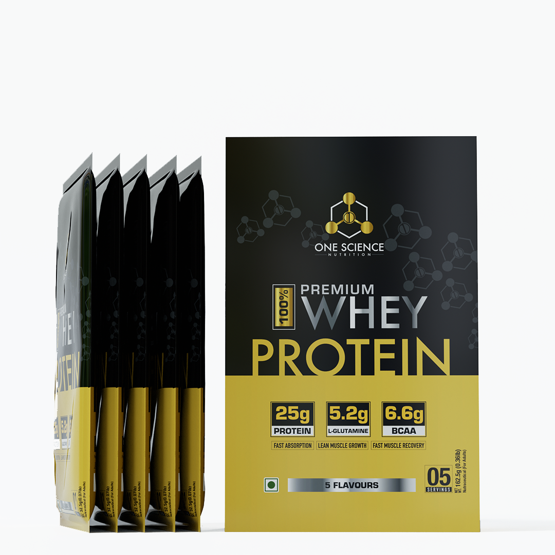 One Science Nutrition(OSN) 100% Premium Whey Protein Travel Pack of 5