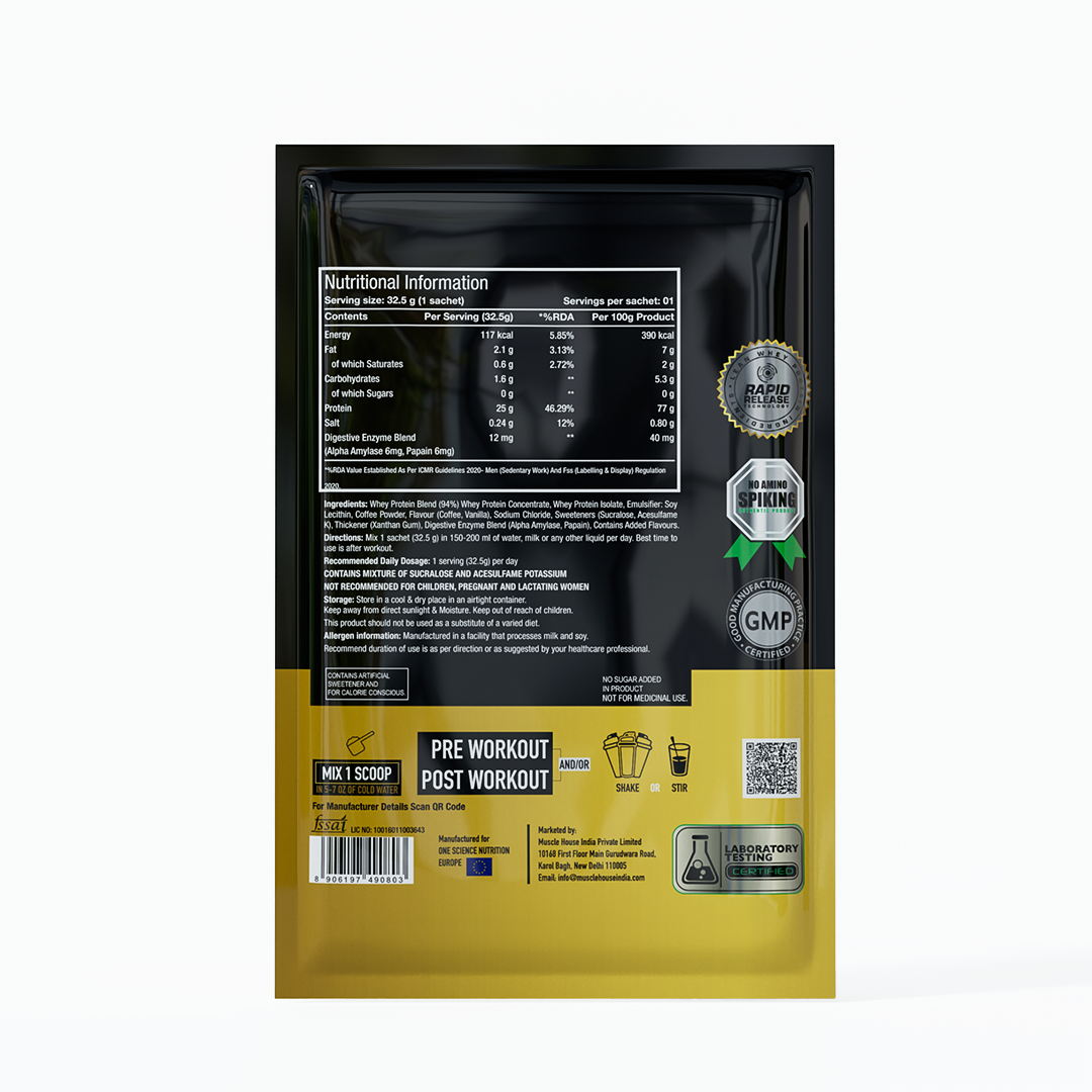 100% Premium Whey Protein Travel Pack Of 5 - One Science Nutrition (OSN)