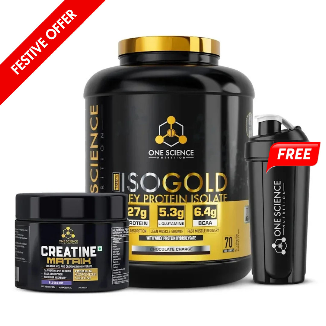 ISO Gold Whey Protein (5 Lbs) & Creatine Matrix (30 Sv) Combo | One Science Nutrition